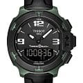 Tissot Tissot T-Race Touch Aluminium T081.420.97.057.01 T Race T0814209705701 кварцевые мужские часы черный циферблат, браслет силикон — вид спереди