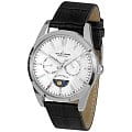 Jacques Lemans Jacques Lemans 1-1901A  1-1901A кварцевые мужские часы белый циферблат, браслет кожа + текстиль — вид спереди