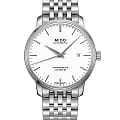 Mido Mido Baroncelli Chronometer Silicon Gent M027.408.11.011.00  M0274081101100 механические мужские часы белый циферблат, браслет нержавеющая сталь — вид спереди