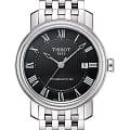 Tissot Tissot Bridgeport Powermatic 80 T097.407.11.053.00 Bridgeport T0974071105300 механические мужские часы  черный циферблат, браслет нержавеющая сталь — вид спереди