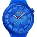 Swatch Swatch Big Bold Biosourced Lacquered SB05N116  SB05N116 кварцевые мужские часы синий циферблат, браслет биоматериал — вид спереди