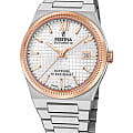 Festina Festina Classics F20030/1  F20030/1 механические женские часы белый циферблат, браслет нержавеющая сталь — вид спереди