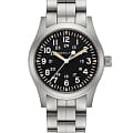 Hamilton Hamilton Khaki Field Mechanical 42mm H69529133  H69529133 механические мужские часы черный циферблат, браслет нержавеющая сталь — вид спереди