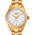 Tissot Tissot PR 100 Lady T101.210.33.031.00 PR 100 T1012103303100 кварцевые женские часы белый циферблат, браслет сталь c pvd покрытием — вид спереди