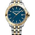 Raymond Weil Raymond Weil Tango 8160-STP-50041  8160-STP-50041 кварцевые мужские часы синий циферблат, браслет нержавеющая сталь с pvd-покрытием — вид спереди