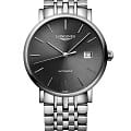 Longines Longines Elegant Collection L4.910.4.72.6  L49104726 механические женские часы  черный циферблат, браслет нержавеющая сталь — вид спереди
