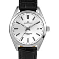 Jacques Lemans Jacques Lemans Classic 1-2143B  1-2143B кварцевые мужские часы  белый циферблат, браслет кожаный — вид спереди