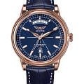 Aviator Aviator Douglas Day-Date V.3.20.2.225.4  V.3.20.2.225.4 механические мужские часы синий циферблат, браслет кожаный — вид спереди