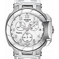 Tissot Tissot T-Sport T-Race Quartz Chronograph T048.417.17.012.00 T Race T0484171701200 кварцевые мужские часы  белый циферблат, браслет силикон — вид спереди