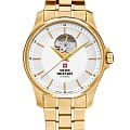 Swiss Military by Chrono Swiss Military by Chrono SMA34050.04  SMA34050.04 механические мужские часы белый циферблат, браслет нержавеющая сталь с pvd-покрытием — вид спереди