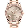 Omega Omega Seamaster Aqua Terra 220.55.38.20.09.001 Aqua Terra 22055382009001 механические женские часы золотой циферблат, браслет 18-каратное красное золото — вид спереди