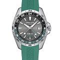 Certina Certina DS-X GMT C047.452.17.081.00 DS-X GMT C0474521708100 кварцевые мужские часы серый циферблат, браслет резина — вид спереди