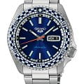 Seiko Seiko 5 Sports SRPK65K1  SRPK65K1 механические мужские часы синий циферблат, браслет нержавеющая сталь — вид спереди